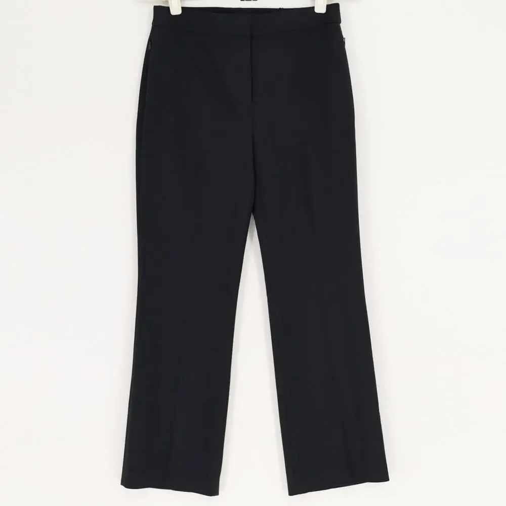 Theory Women Black Stretch Kick Casual Mid Rise Ankle Flare Pants Size US 2_2